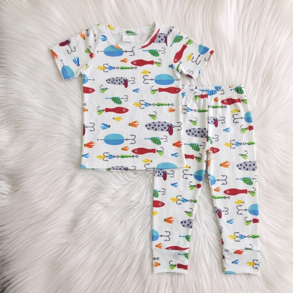 WS Bunch Of Fishing Lure White Lounge Set