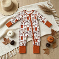 Fall Bows Paid Two Way Zipper Romper