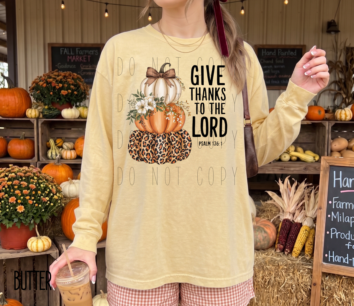 Comfort Colors Give Thanks To The Lord Long Sleeve Shirt