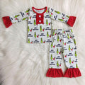 Merry Mean White Red Ruffle Lounge Set