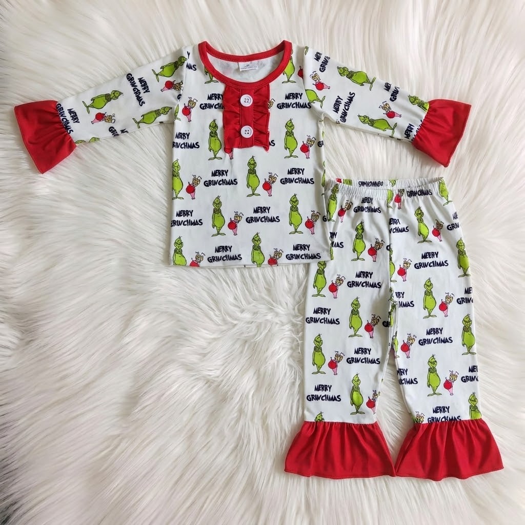 Merry Mean White Red Ruffle Lounge Set