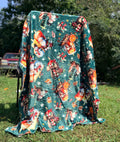 Green Candle Nostalgic Christmas Fleece Blanket