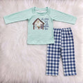 WS Oh Come Let Us Adore Him Mint Top W/ Gingham Pants