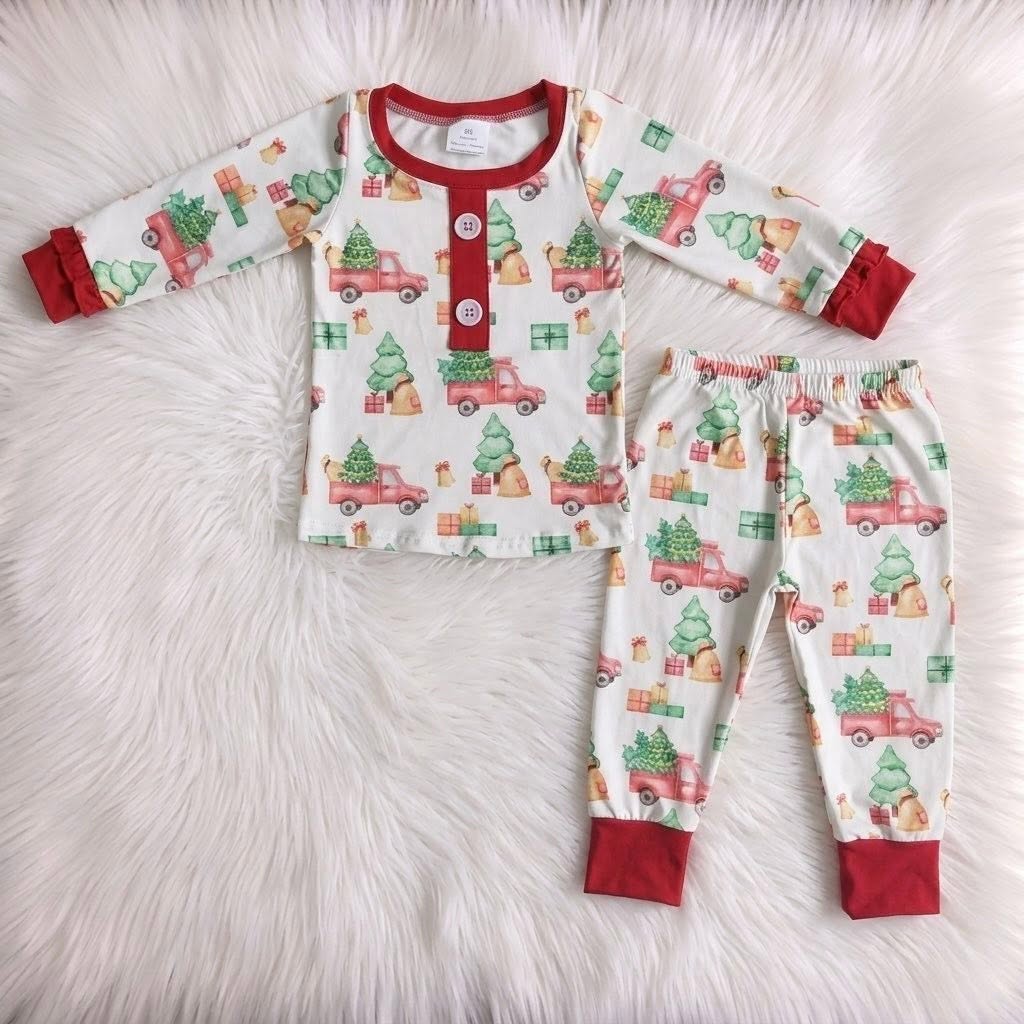 Button Red Christmas Truck Lounge Set