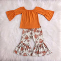 WS Orange Palooza Top W/ Highland Cow Bells