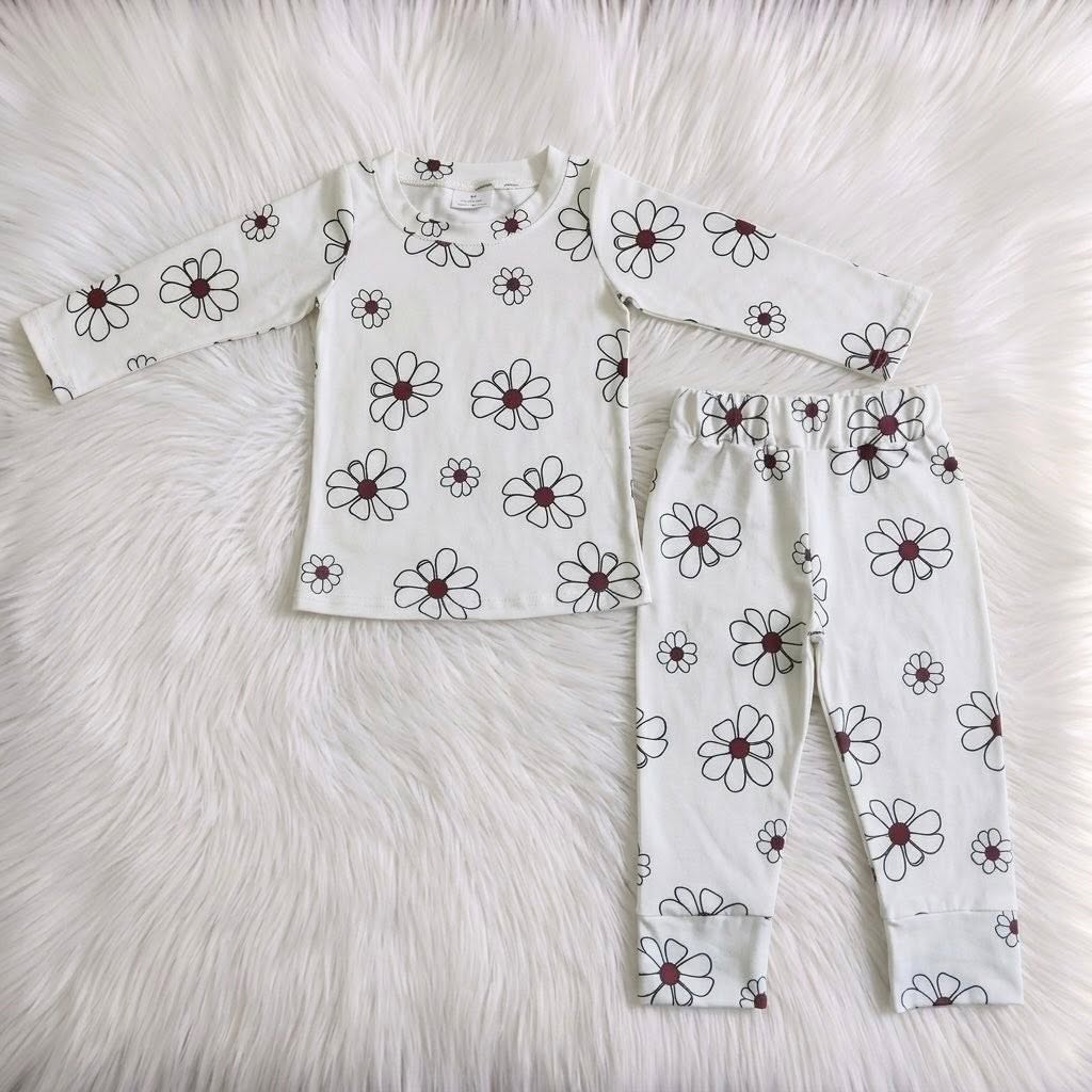 Girly Flowers White Lounge Set