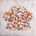 Orange + Black Floral Ghosts Dress