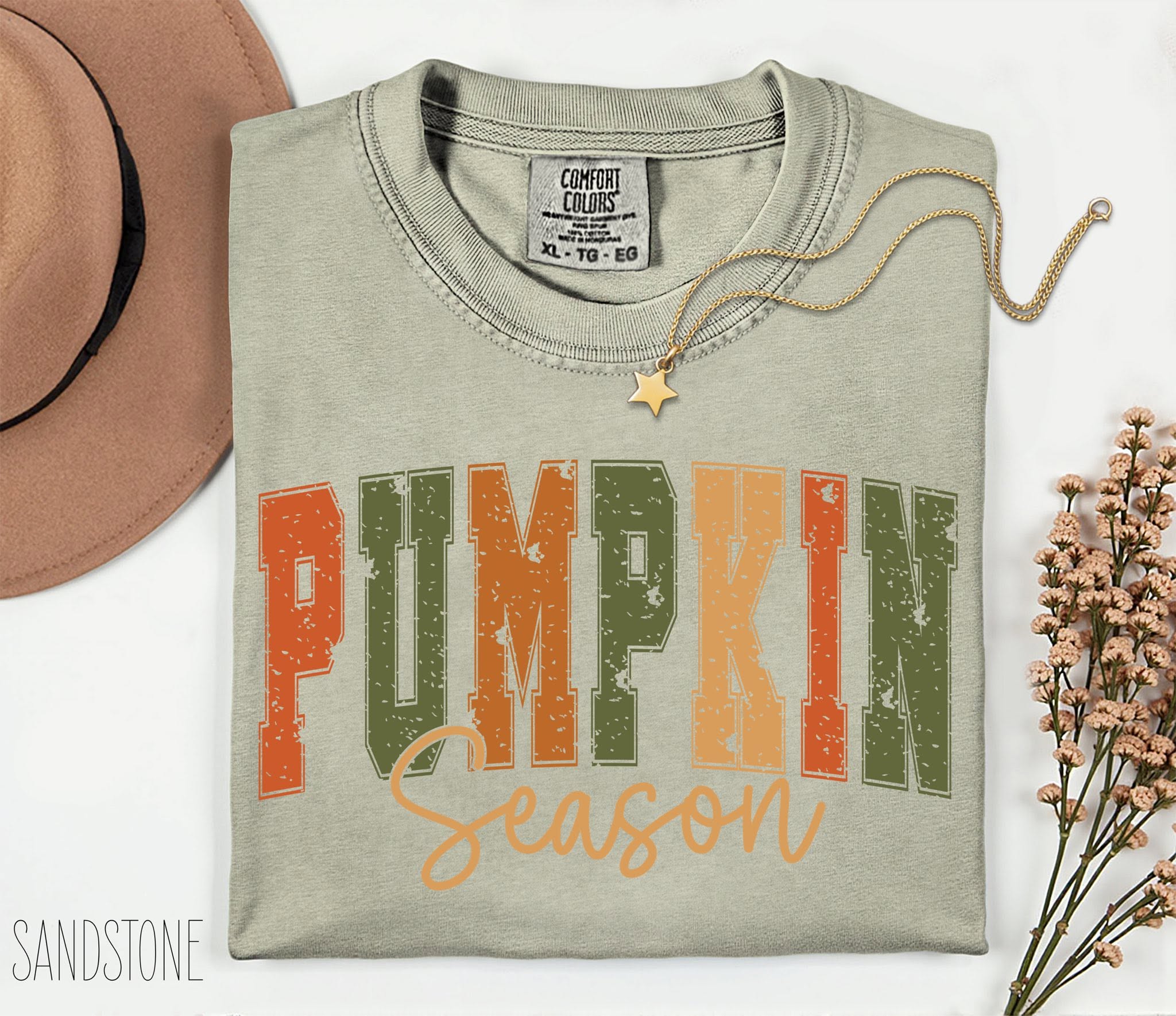 Comfort Colors Distressed Pumpkin Season Tee