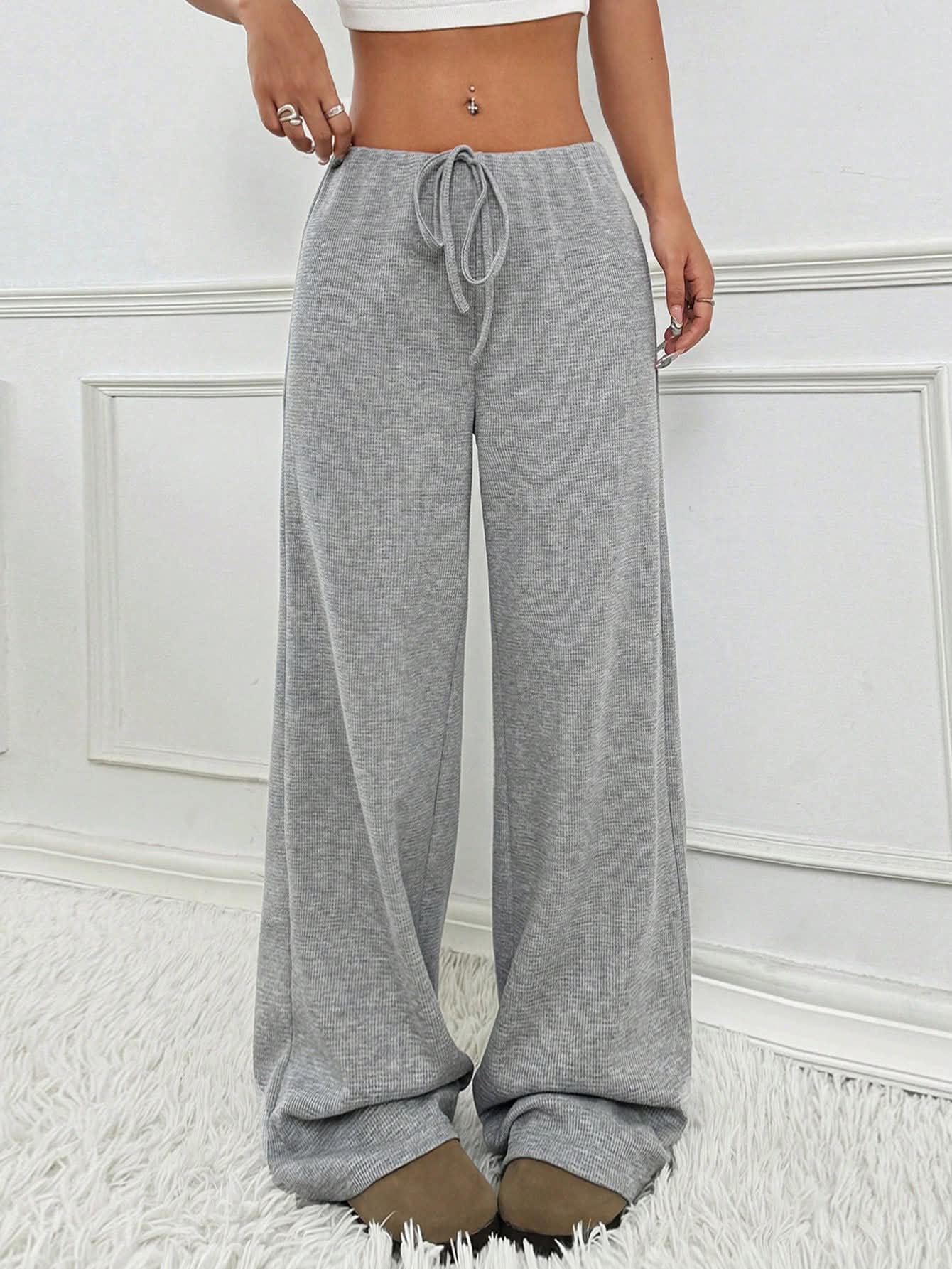 Women’s Striped Elastic Drawstring Pants {6 Options}
