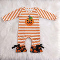 Pumpkin Orange Striped Romper