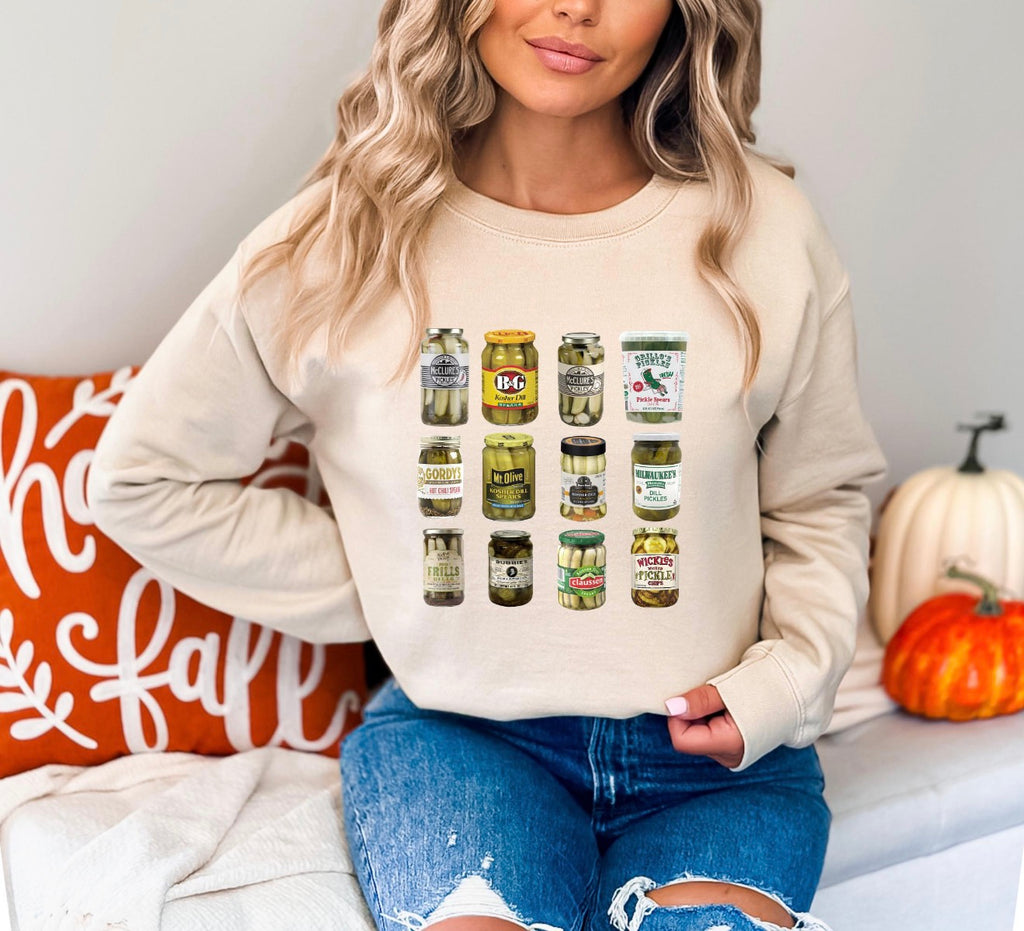 Gildan Vintage Pickle Jar Tee + Crewneck