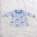 Blue Collar Bows Knee Length Dress