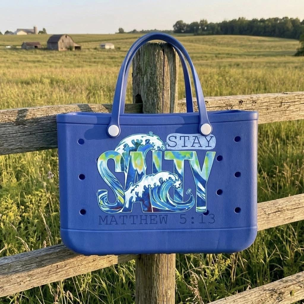 Stay Salty Blue Beach Bag