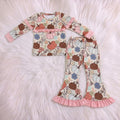 Pink Ruffle Trim Cactus Pumpkin Flares 2PC Set