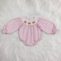 Pink Pumpkin Gingham Smock Bubble