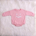 Embroidered Pumpkin Face Pink Bubble