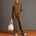 Women's Leopard Button Jacket W/ Pants Set {5 Options}