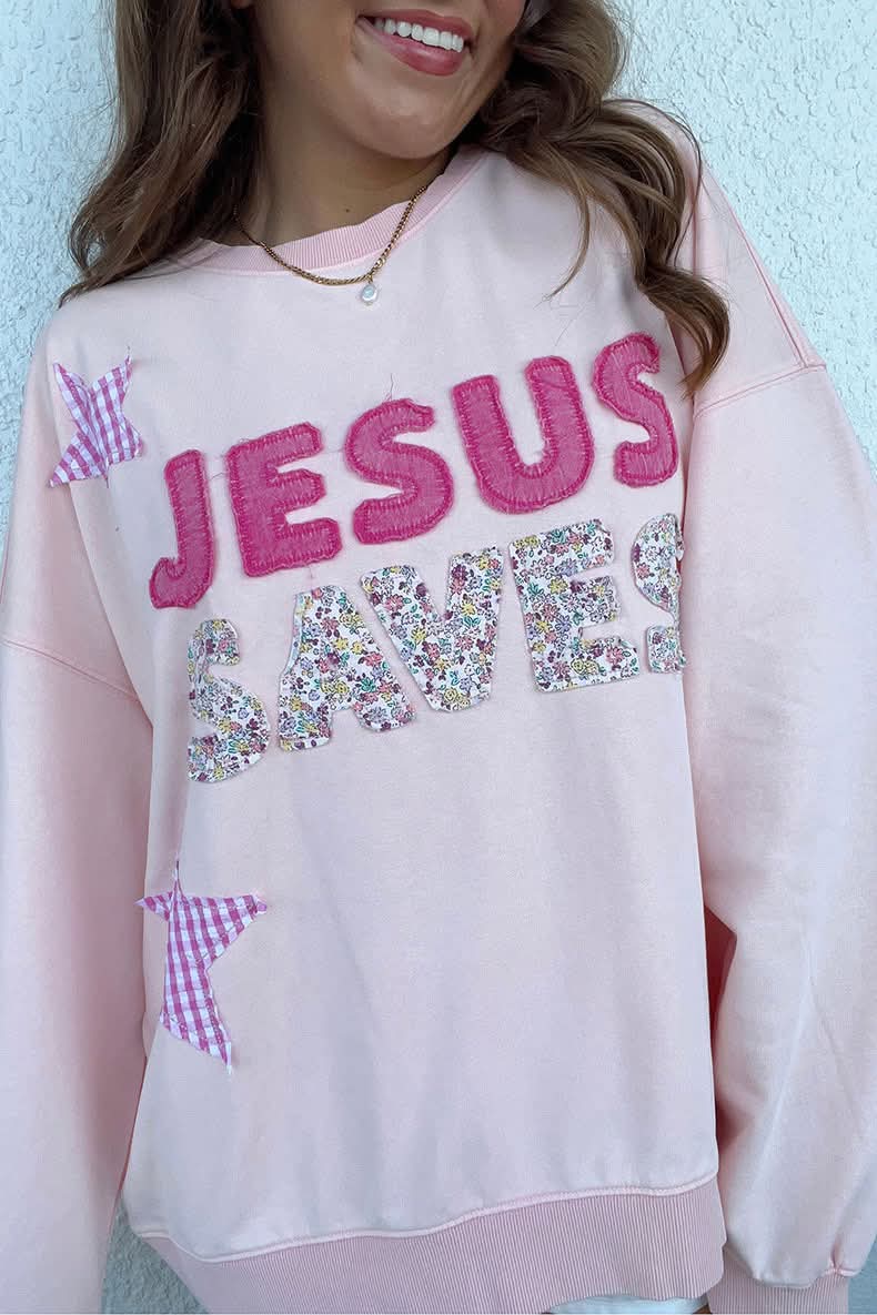 Women's Jesus Saves Pink Sweatshirt