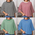Women's Striped Tie Back Short Sleeve Top